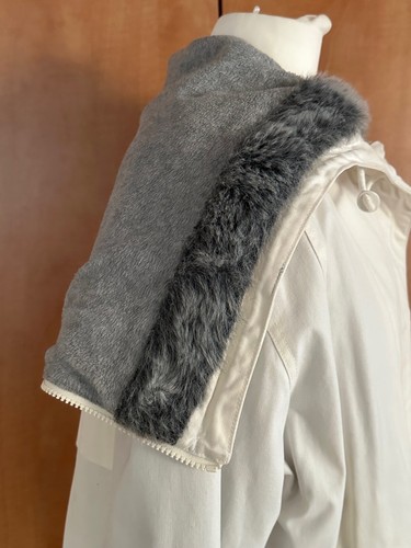 Thomas Burberry Sport Off White Hooded Coat Size M 100% Cotton Quilted - Picture 8 of 12