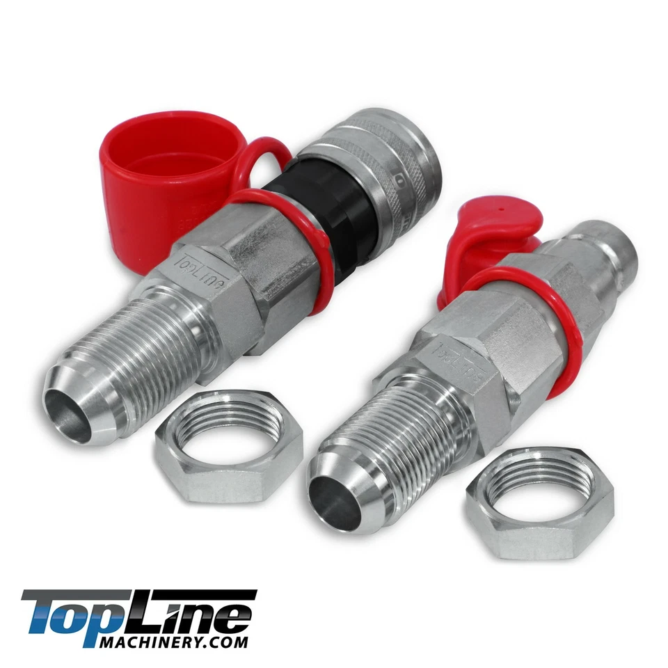 TOPLINE 3/4" JIC Flat Face 1/2 body Hydraulic Quick Connect Coupler Set Skid Steer TL25