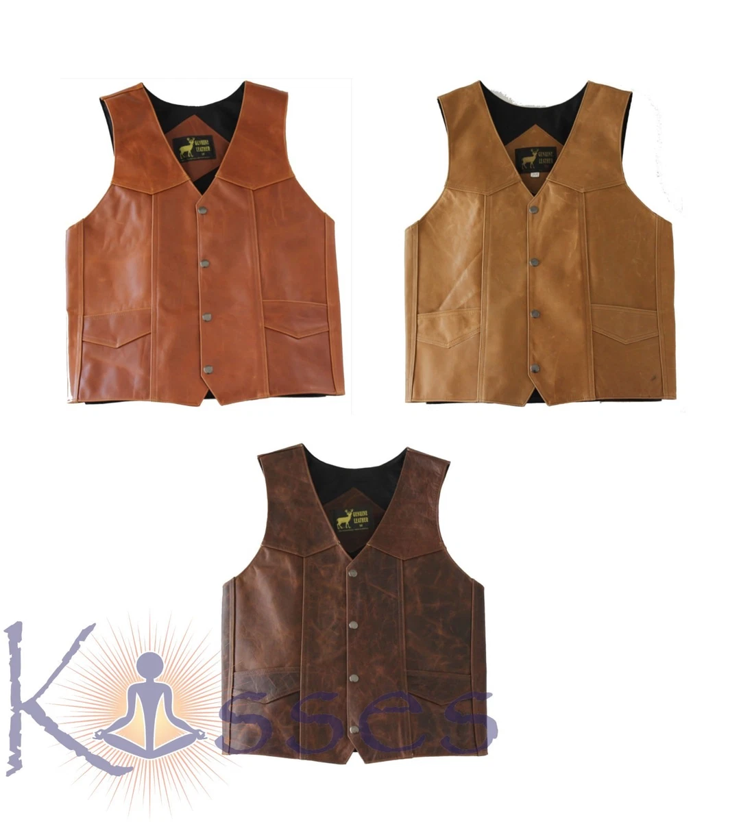 Men's western leather best sale vest