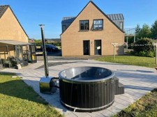PRIME Thermowood External Wood Fired Hot Tub+Jets+AIR+LED+ECO SPA cover