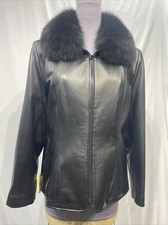 Black Leather Lamb Jacket W/ Detachable Hood (89091)