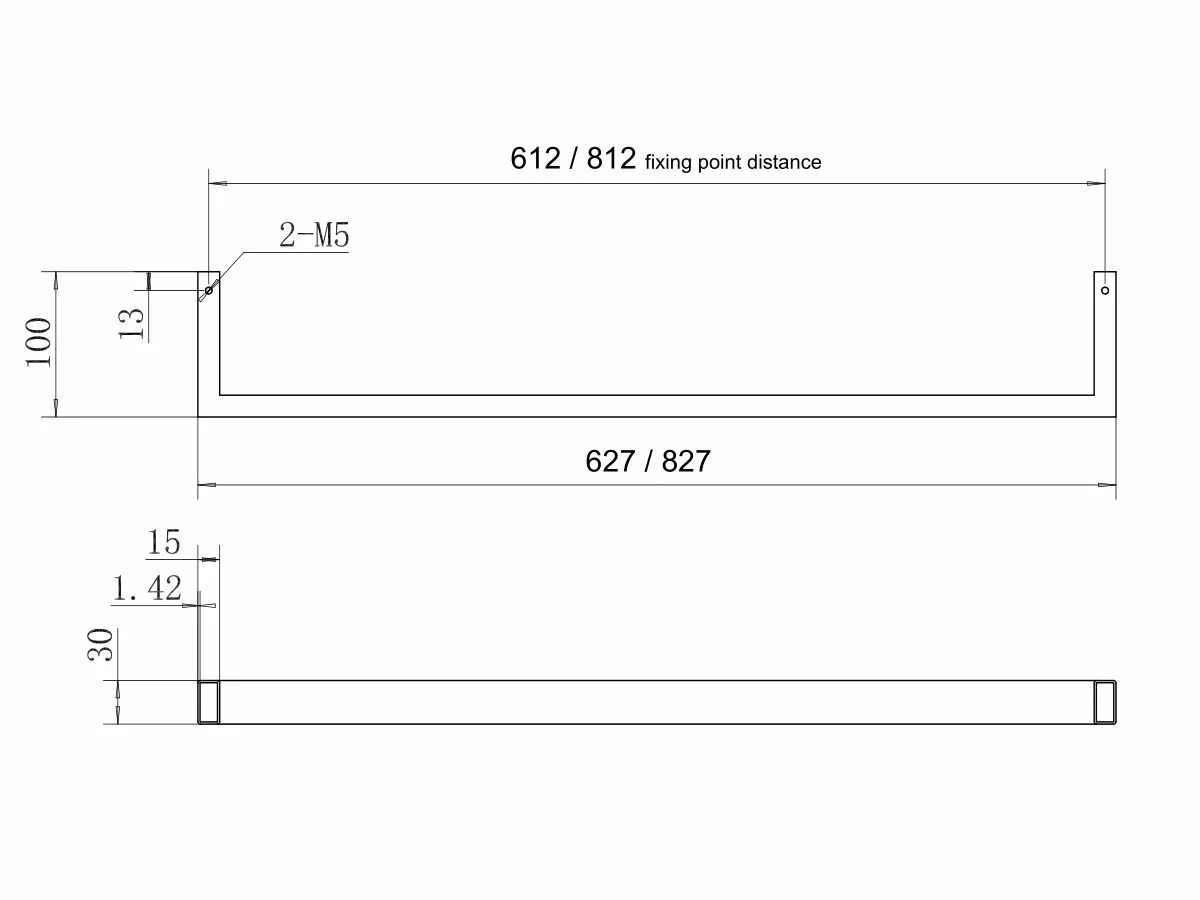 Kado Lux Bar Heated Towel Rail 630mm Stainless Steel | eBay