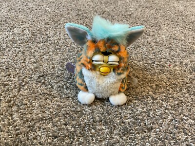 Furby 1999- works- lite blue green fur on head with variegated fur on body-work