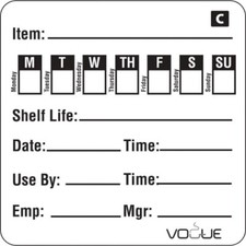 Freezable Day of the Week Labels for Temperature up to -18°C  Pack of 500