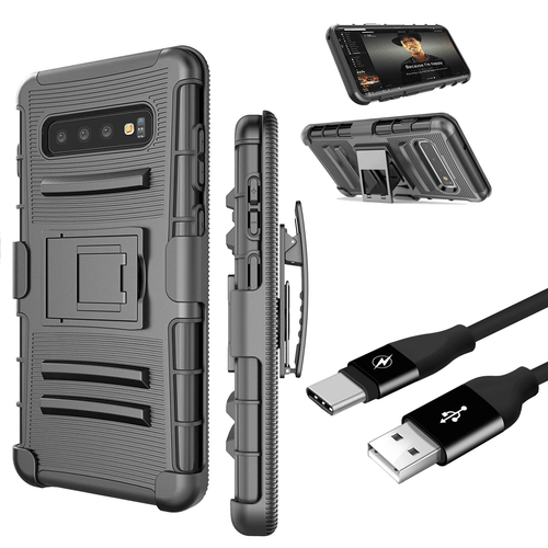 Funda protectora de grado militar + cable tipo C para Galaxy S10, S10e - Imagen 13 de 24