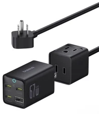 Baseus Charging Station 67W, 5 in 1 Detachable Travel Power Strip
