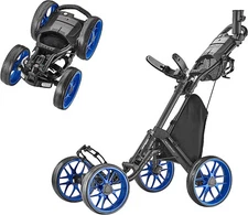 Caddytek 4 Wheel Golf Push Cart - Caddycruiser One Version 8 1-Click Folding Tro