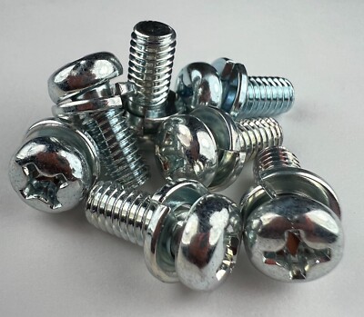 m6 x 1.0 JIS Pan Head Screws w/ Lock Washer - Zinc Plated - Made in Japan
