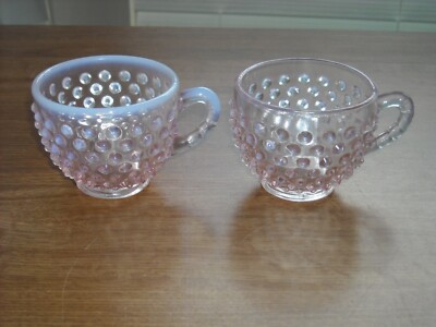 Fenton 14-Pc. Peach Opalescent Hobnail Punch Bowl Set | eBay