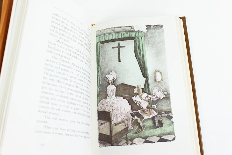 CANDIDE or OPTIMISM by Voltaire Full Tan Leather Edition Sylvain Sauvage Pics - Image 3 of 4