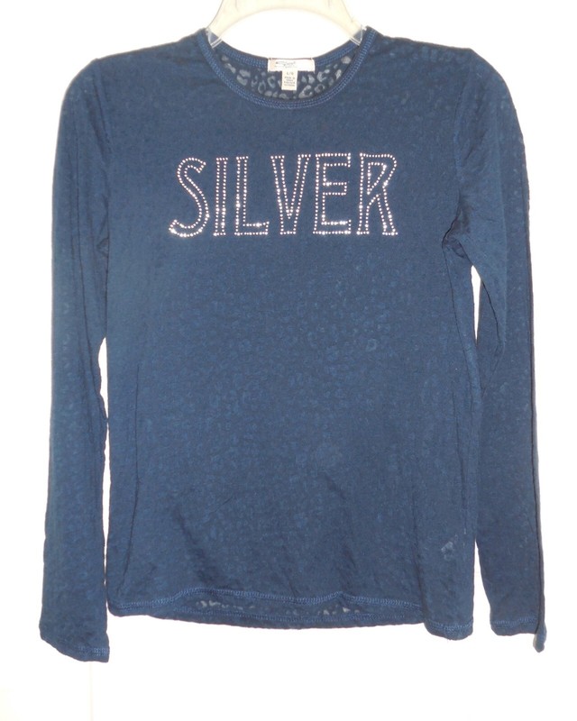 EUC Silver Jeans Co Leopard Burnout "Silver" Logo L/S Top - L/G (10/12)
