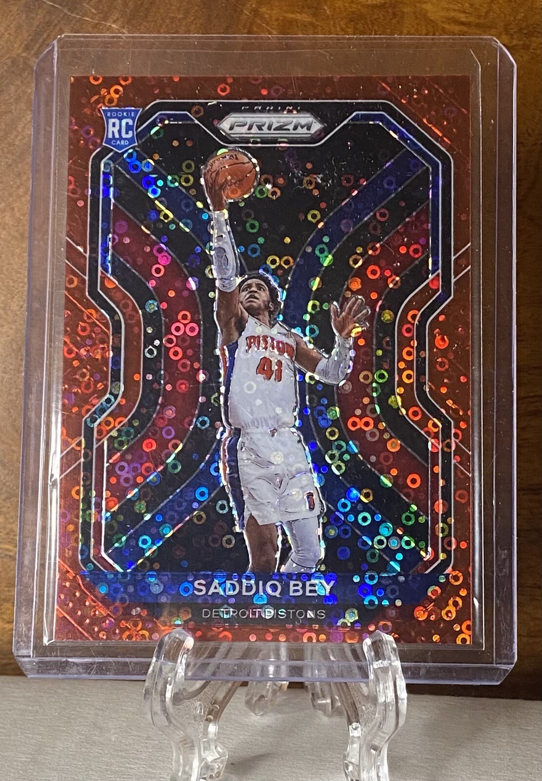 🔥Saddiq Bey 🍒#006/125 2020-21 Panini Prizm Rookie Red Disco Fast Break Prizm💎