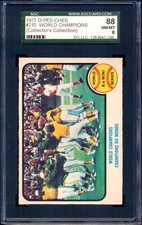 1973 TOPPS OPC O PEE CHEE #210 OAKLAND A'S WIN WORLD CHAMPIONS Reds SGC 8 NM-MT