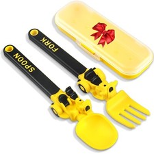 Construction Utensils for Toddlers - Toddler Forks and Spoons - Toddler Spoon...