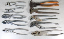Lot of (10) Diamond Calk Horseshoe Company Pliers, Nippers, Slip Joint, Fencing