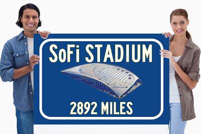 Los Angeles Chargers SoFi Stadium - Miles to Stadium Highway Road Sign Customiz
