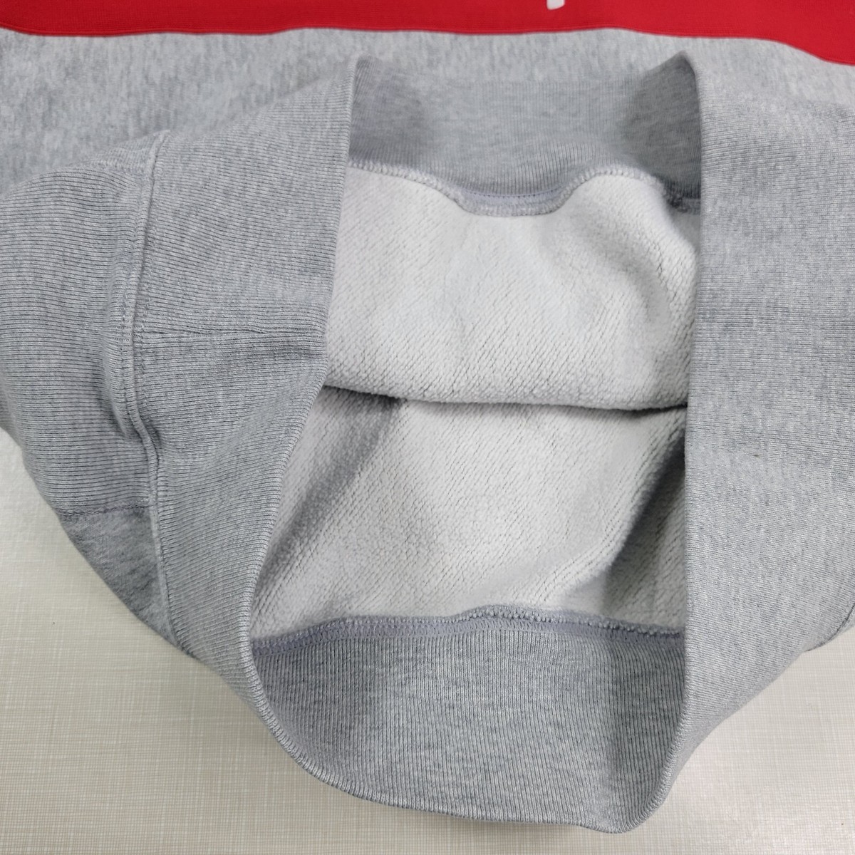 Vintage 90s Champion Reverse Weave Gray w Red Stripe Hoodie Vintage 90s Champion Reverse Weave Gray w Red Stripe Hoodie