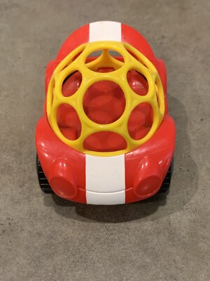 Oball Boys Red White Race Car Yellow Hand Grab Toy Kids II Go Grip