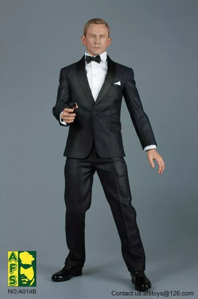 1/6 Agent black Tuxedo Set for 12 male figure hot toys 007 James Bond