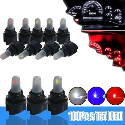 10Pcs T5 W1.2W Car LED Canbus Dashboard Instrument Panel Light Bulbs Accessories