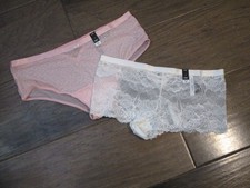 2 PAIRS TORRID LACE PINK/ WHITE CHEEKY PANTIES SIZE 1 1X/14-16 