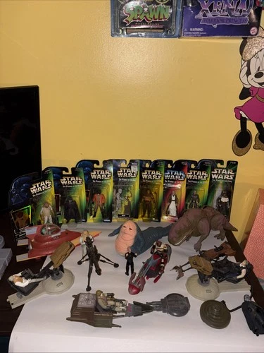 Star Wars Vintage Action Figures Lot 8 New Sealed And Used Figures And Vehicles