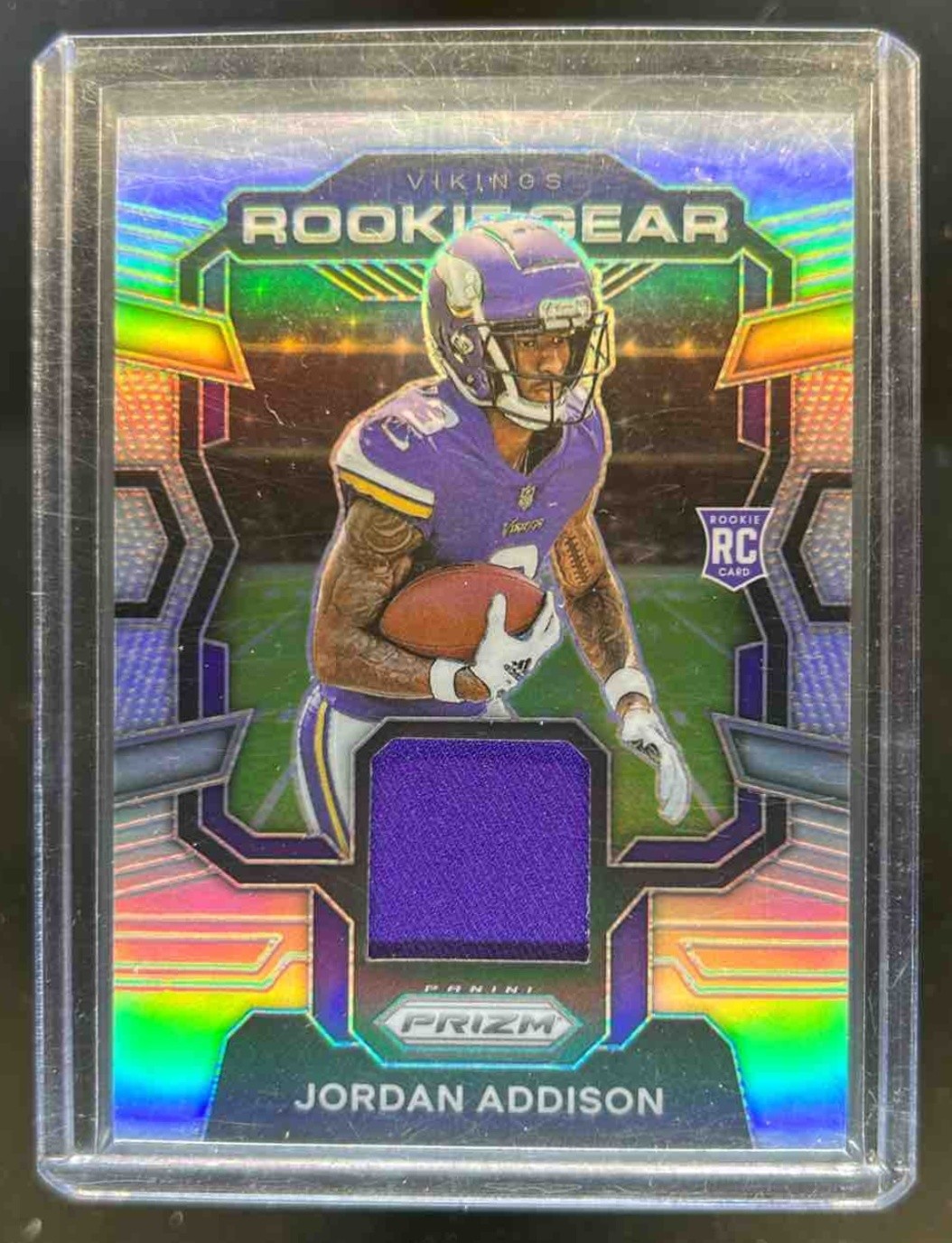 2023 Prizm Jordan Addison Rookie Gear RC Jersey Rookie #RG-JA Vikings