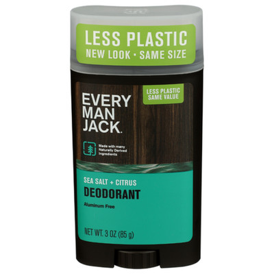 Every Man Jack Deodorant Aluminum Free, No Parabens, Sea Salt + Citrus, 3 oz