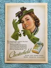 Chesterfield Cigarettes  Postcard Print Ad Ad...