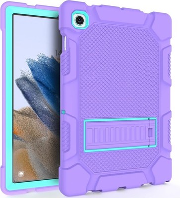 Case for Galaxy Tab A8 10.5, Kickstand, Hybrid Shockproof Rugged Cover, Purple+G