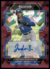 2022 Panini Prizm DP #PDP131 Jordan Sprinkle Autographs Burgundy Cracked Ice /35