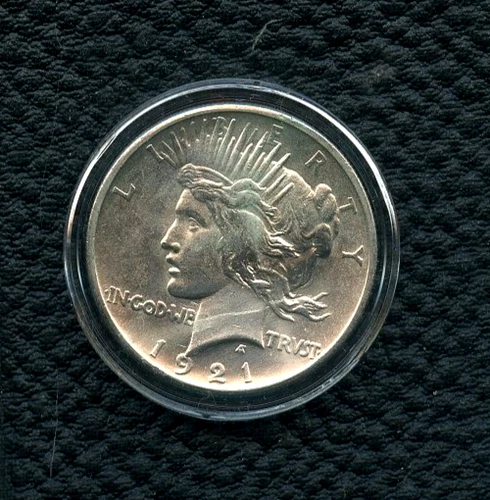 1921 $1 Peace Silver Dollar,  Attractive AU? Example!