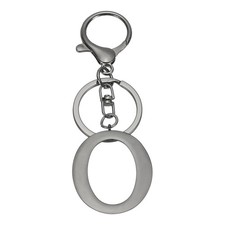 Initial Letter Keychain, Metal Alphabet Letter O Keyring, Black