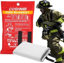 Emergency Fire Blanket for Home & Kitchen - High Heat Resistant Fire Suppress...