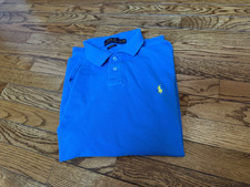 Men's Polo Ralph Lauren Custom Fit Blue Polo Shirt, Size XL