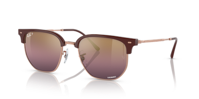 Ray-Ban New Clubmaster Bordeaux On Rose Gold/ Wine Polarized 51 mm