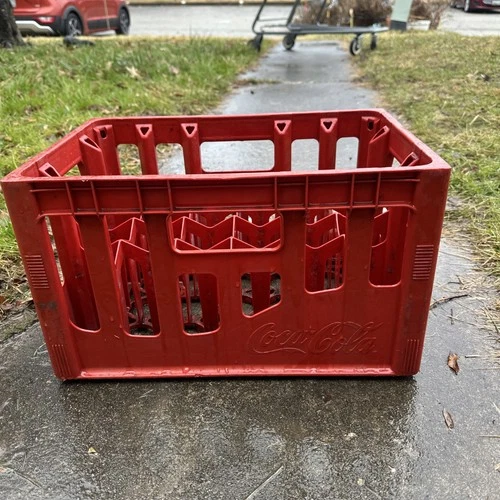 Coca Cola Bottle Crate Carrier Case Red Plastic Vintage Held 24 Glass Bottles