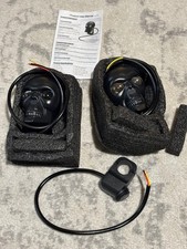 Skull Motorcycle LED Fog Lights Pod Spotlight Amber White Auxiliary Opt Switch