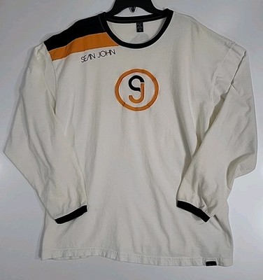 Vintage Sean John Crew Neck Embroidered Long Sleeve Tee Shirt Mens Sz 3XL White
