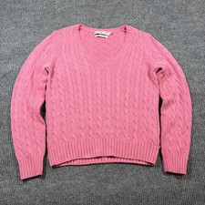 Tommy Hilfiger Sweater Womens L Cable Knit V ...