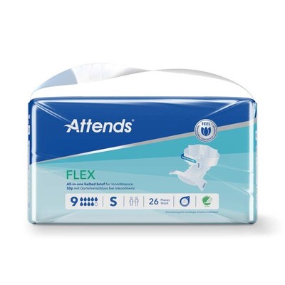 Attends Flex 9 Gr. S Windeln mit Hüftbund 104 Stück (1 Karton)