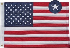 Bradford American Flag 12X18 Inches Made in USA, Embroidered Small American Boat