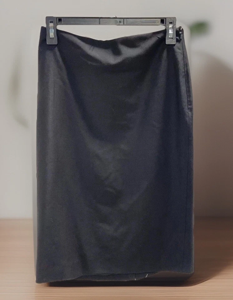 NUEVA Falda Lápiz Para Mujer Brooks Brothers Negra Cremallera Lateral Abertura Trasera Recta Talla 2