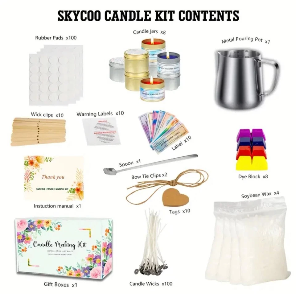 Complete beeswax candle making kit. DIY candle Supplies For Kids And Adult. Gift - Image 4 of 4
