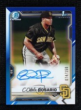 2021 Bowman Chrome Prospect Blue Refractor 74/150 Eguy Rosario #CPA-ER Auto 0c3e