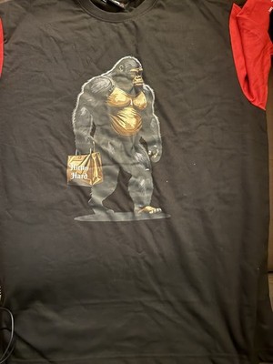 Men's Black Fleece Sweat Shorts M Gorilla Graphic, Elastic Drawstring Waist