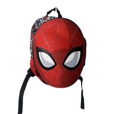 Marvel Spider-Man Kids Backpack 3D Mask Face Red Black One Size Disney Store