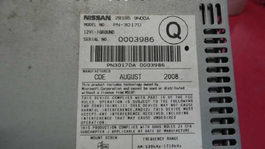 Nissan Máxima 2009-2010 6 discos reproductor de CD MP3 radio estéreo CY28D OEM Foto 2 de 4