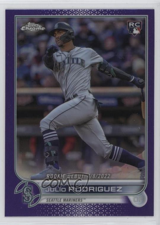 2022 Topps Chrome Update Rookie Debut Purple Refractor Julio Rodriguez 1np8