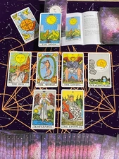 **Galaxy Purple Tarot Cards for Beginners with Guidebook and Instructions**